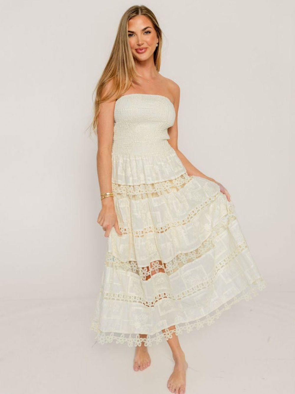 Worth Collective Dianne Cotton Strapless Dress